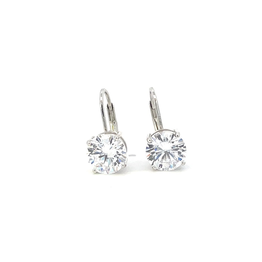 🍁New🍁 2ct (4tcw) Lever back Earrings -14k Gold or Rhodium over Sterling Silver - Picture 4 of 7